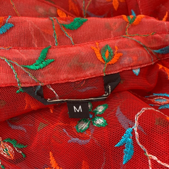 Unknown Sheer Embroidered Top - Picture 4 of 6